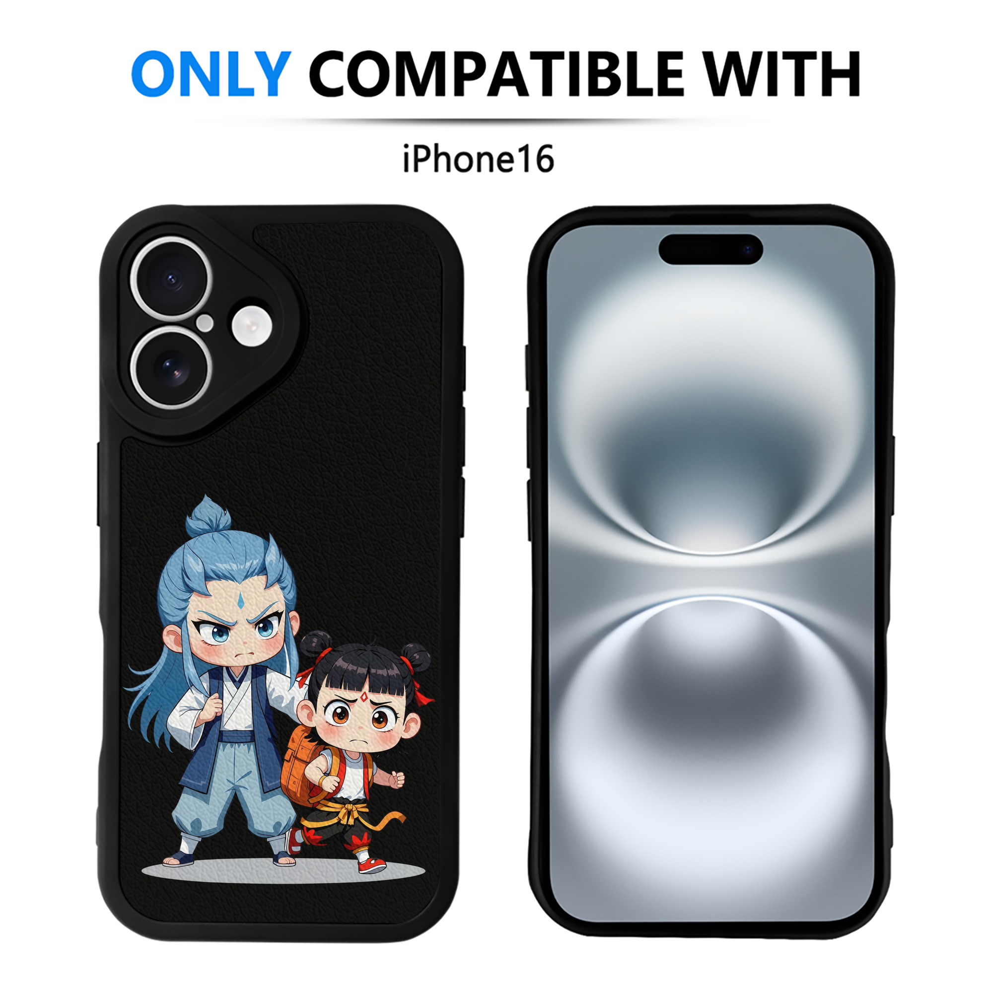 （画像用） Ne Zha 2 ナタ 魔童の大暴れ 【iPhone 16シリーズ対応】シリコンスマホケース（レザー調） 材質：シリコン